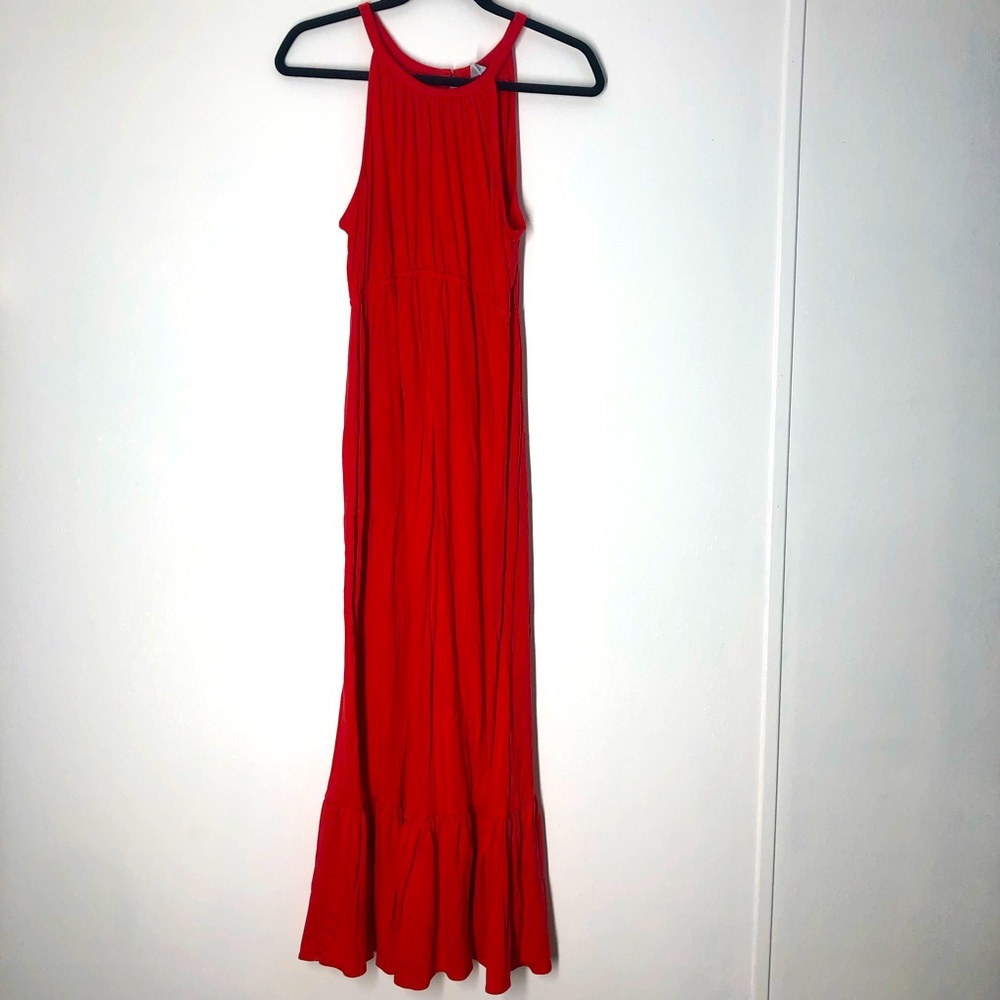Old Navy Womens Maternity Maxi Coral Dress Size M Sleeveless Summer